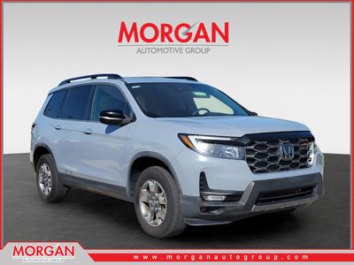 2023 Honda Passport TrailSport in Sonic Gray Pearl — front three-quarter view