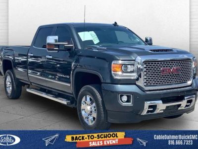 2017 GMC Sierra 3500 HD Denali in Dark Slate Metallic — front three-quarter view
