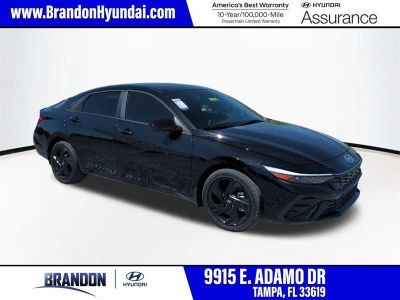 2026 Hyundai ELANTRA HYBRID SEL Sport in Black — front three-quarter view