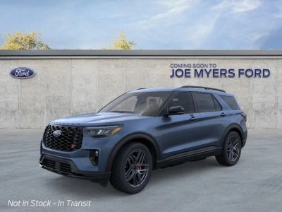 2026 Ford Explorer in Vapor Blue — front three-quarter view