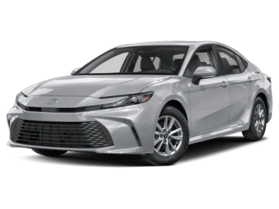2026 Toyota Camry LE in Silver — front three-quarter view