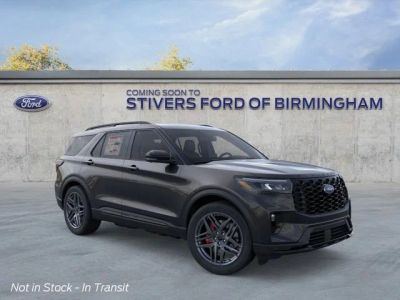 2026 Ford Explorer ST in Agate Black Metallic — front three-quarter view