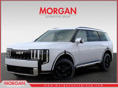 2027 Kia Telluride Hybrid SX in White — front three-quarter view
