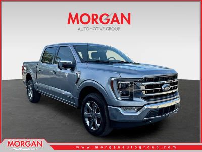 2023 Ford F-150 LARIAT in Iconic Silver Metallic — front three-quarter view