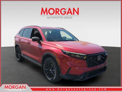 2026 Honda CR-V Hybrid Sport in Radiant Red Metallic — front three-quarter view