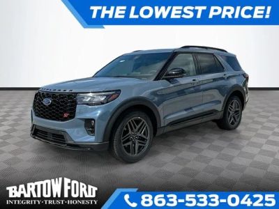 2026 Ford Explorer ST in Vapor Blue — front three-quarter view
