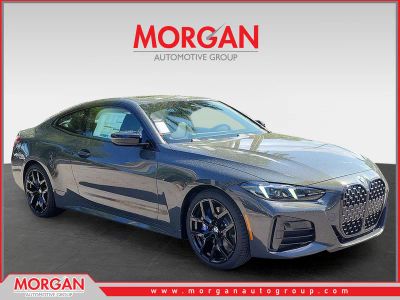 2026 BMW 4 Series 430i in Dravit Grey Metallic — front three-quarter view