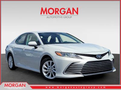 2022 Toyota Camry LE in Ice — front three-quarter view