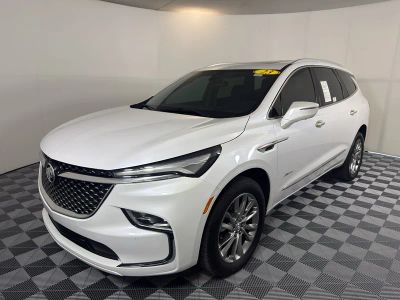 2023 Buick Enclave Avenir in White Frost Tricoat — front three-quarter view