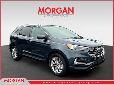 2022 Ford Edge Titanium in Blue — front three-quarter view