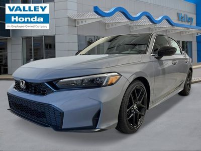 2026 Honda Civic Sedan Sport in Urban Gray Pearl — front three-quarter view