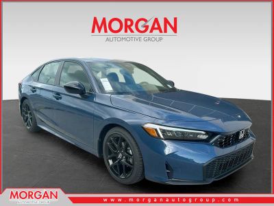 2026 Honda Civic Sedan Sport in Blue Lagoon Pearl — front three-quarter view