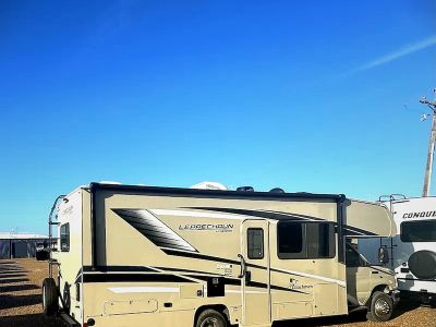 2022 Coachmen Leprechaun Premier — rear three-quarter view