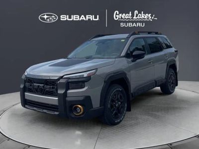 2026 Subaru OUTBACK Wilderness in River Rock Pearl — front three-quarter view