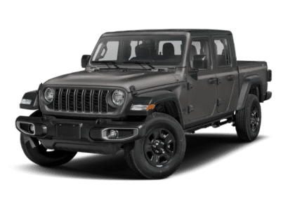 2026 Jeep Gladiator Sahara in Granite Crystal Metallic Clearcoat — front three-quarter view