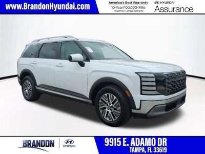 2026 Hyundai PALISADE HYBRID Blue SEL in White — front three-quarter view