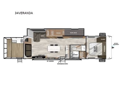 2025 Wildwood 34VERANDA — side profile view