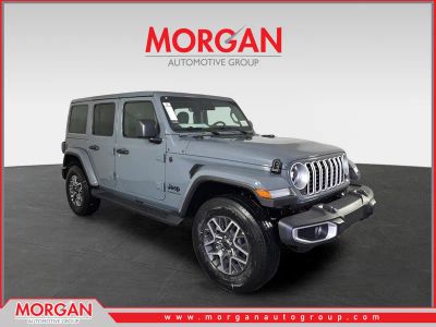 2026 Jeep Wrangler Sahara in Gray — front three-quarter view