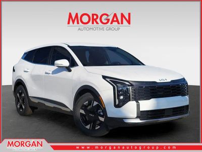 2026 Kia Sportage LX in Glacial White Pearl — front three-quarter view