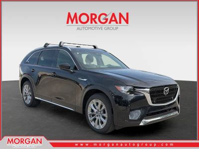 2026 Mazda CX-90 Premium Plus in Jet Black Mica — front three-quarter view