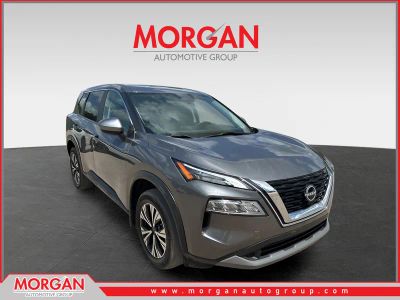 2023 Nissan Rogue SV in Gun Metallic — front three-quarter view