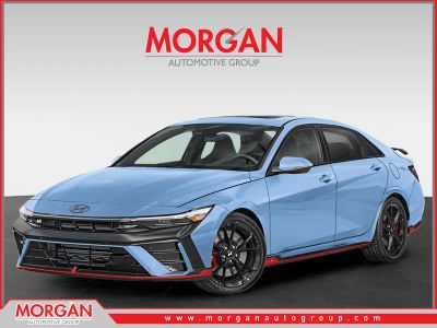 2026 Hyundai ELANTRA N Base in Performance Blue — front three-quarter view