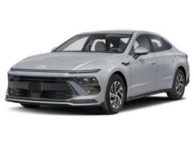 2026 Hyundai Sonata Hybrid Blue in Transmission Blue — front three-quarter view