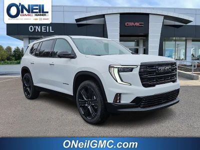 2026 GMC Acadia Elevation in Summit White — front three-quarter view