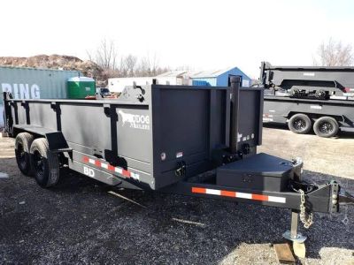 2026 Watch Dog 7x12 TA, 14,000 GVWR, Powder Coated — front three-quarter view