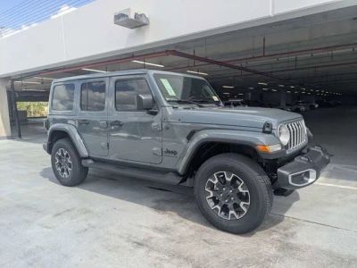 2026 Jeep Wrangler Sahara in Anvil Clear-Coat Exterior Paint — front three-quarter view