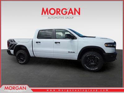 2026 Ram 1500 Rebel in White — front three-quarter view