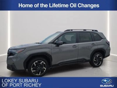 2026 Subaru Forester Limited Hybrid in River Rock Pearl — front three-quarter view