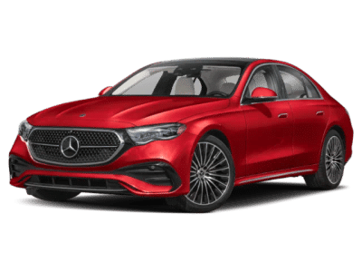 2026 Mercedes-Benz E-Class E 350 in MANUFAKTUR Patagonia Red Metallic — front three-quarter view
