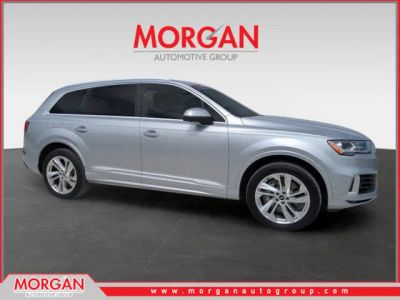 2021 Audi Q7 Premium Plus in Silver Metallic — front three-quarter view