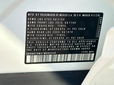 2026 Volkswagen Tiguan — photo 42 view