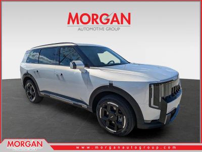 2027 Kia Telluride EX in Ivory Silver — front three-quarter view