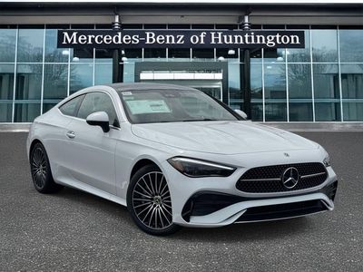 2026 Mercedes-Benz CLE 450 in MANUFAKTUR Moonlight White Metallic — front three-quarter view