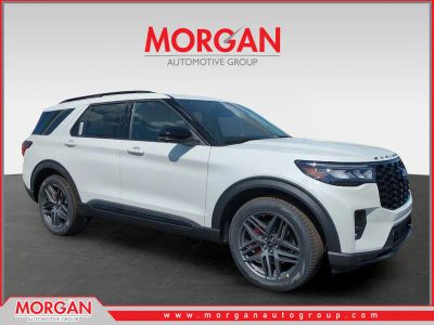 2026 Ford Explorer ST in White — front three-quarter view