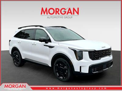 2026 Kia Sorento X-Line SX Prestige in White — front three-quarter view