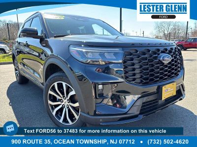 2025 Ford Explorer ST-Line in Agate Black — front three-quarter view