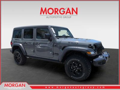 2022 Jeep Wrangler Unlimited Willys in Gray — front three-quarter view