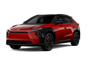 2026 Toyota bZ Limited in Supersonic Red with Midnight Black Metallic roof 1 — front three-quarter view