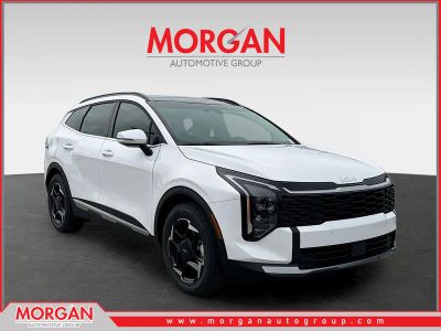 2026 Kia Sportage EX in Glacial White Pearl — front three-quarter view