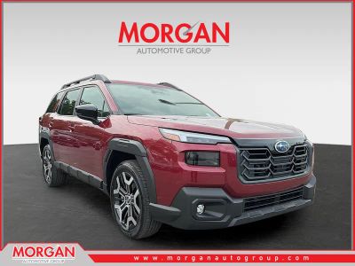 2026 Subaru Outback Touring XT in Crimson Red Pearl — front three-quarter view