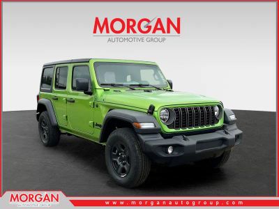 2026 Jeep Wrangler Sport in Green — front three-quarter view