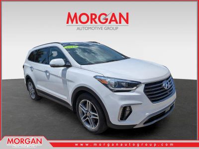 2018 Hyundai Santa Fe SE Ultimate in Monaco White — front three-quarter view