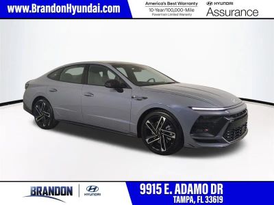 2026 Hyundai SONATA N Line in Blue — front three-quarter view