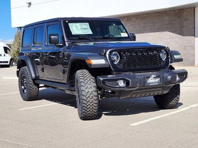 2026 Jeep Wrangler WRANGLER 4-DOOR WILLYS in Granite Crystal Metallic Clear-Coat Exterior Paint — front three-quarter view