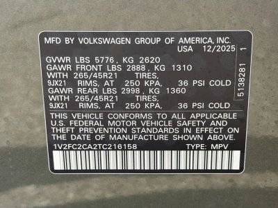 2026 Volkswagen Atlas Cross Sport — photo 42 view