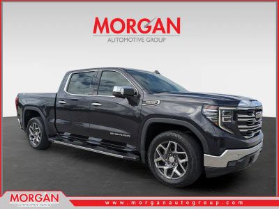2022 GMC Sierra 1500 SLT in Titanium Rush Metallic — front three-quarter view